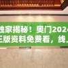 独家揭秘！奥门2024正版资料免费看，线上线下完美结合，尽享精彩内容！