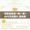 管家婆最准一码一肖100今天的图片,最佳精选解释落实_复古版v.4.300