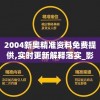 2004新奥精准资料免费提供,实时更新解释落实_影视版.4.877
