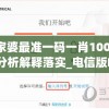 管家婆一肖一码100%准确，助您轻松，信赖有保障！