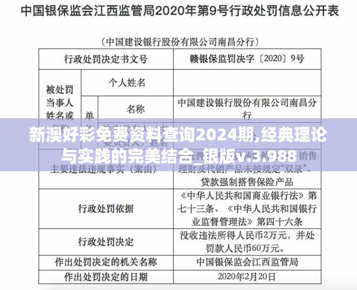新澳好彩免费资料查询2024期,经典理论与实践的完美结合_银版v.3.988