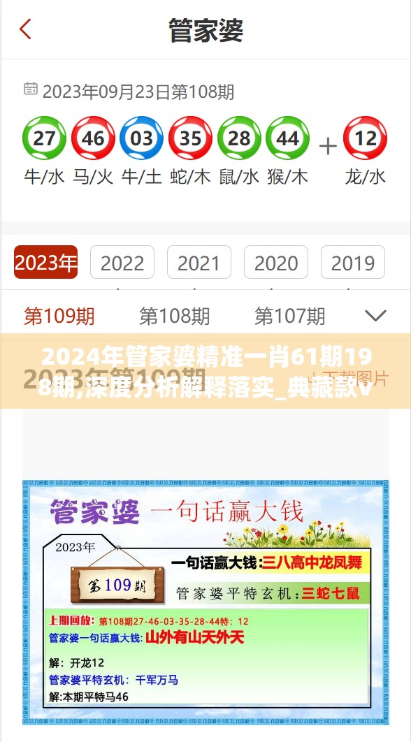 2024年管家婆精准一肖61期198期,深度分析解释落实_典藏款v.6.124