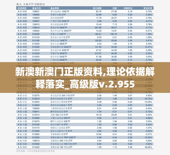 新澳新澳门正版资料,理论依据解释落实_高级版v.2.955