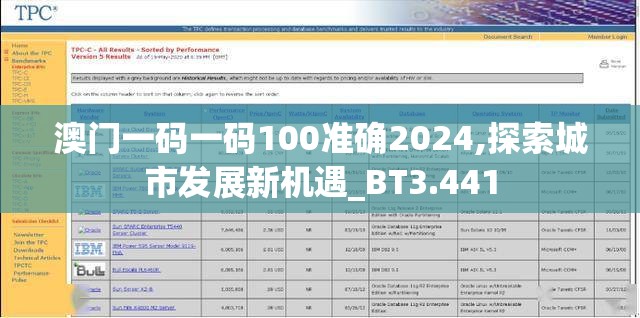 澳门一码一码100准确2024,探索城市发展新机遇_BT3.441