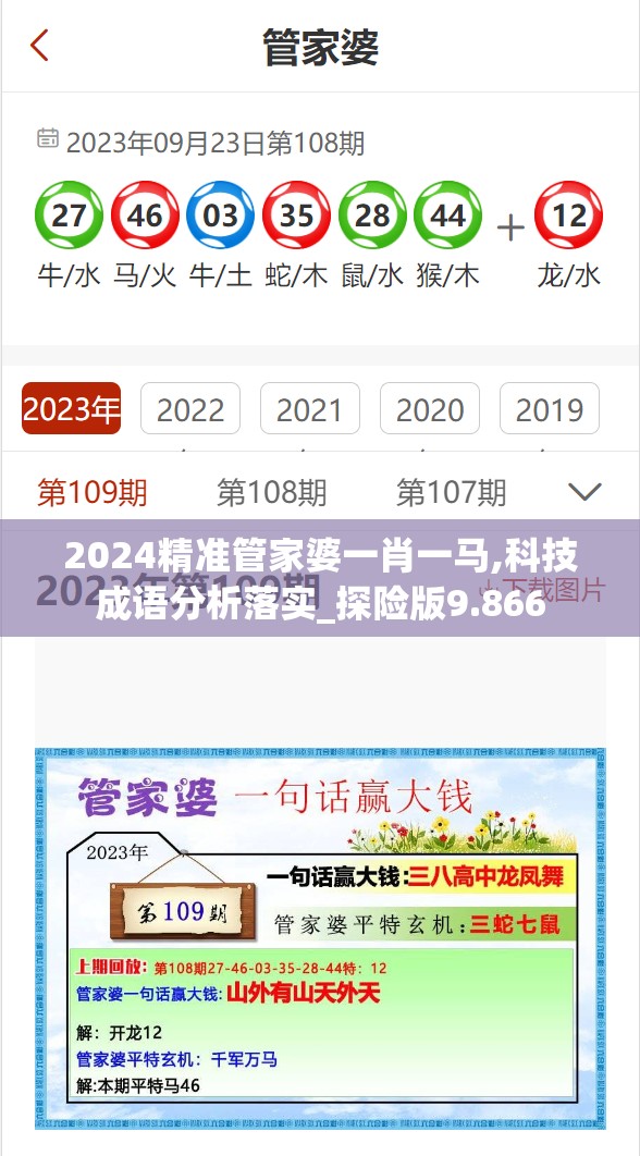2024精准管家婆一肖一马,科技成语分析落实_探险版9.866