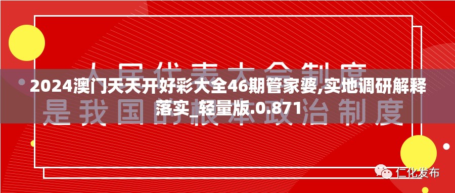 2024澳门天天开好彩大全46期管家婆,实地调研解释落实_轻量版.0.871