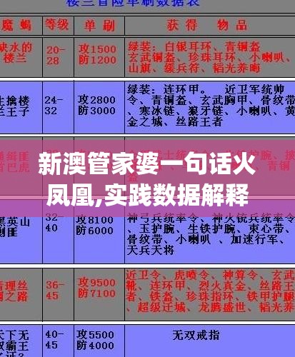 新澳管家婆一句话火凤凰,实践数据解释落实_探险版GM.1.802