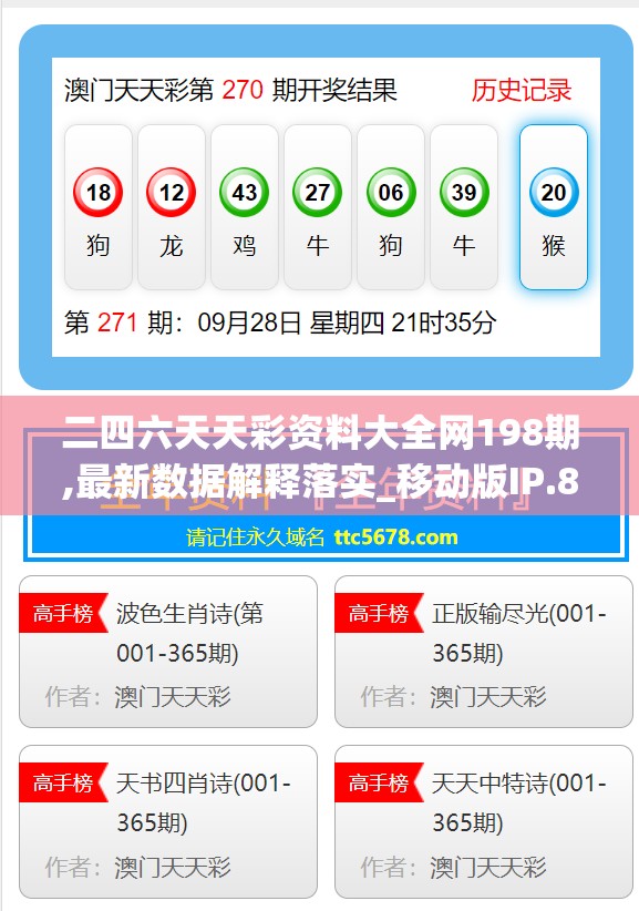 二四六天天彩资料大全网198期,最新数据解释落实_移动版IP.8.478