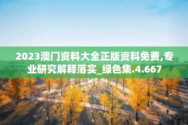 2023澳门资料大全正版资料免费,专业研究解释落实_绿色集.4.667