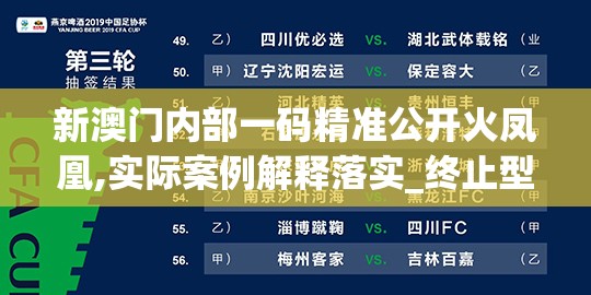 新澳门内部一码精准公开火凤凰,实际案例解释落实_终止型.9.17