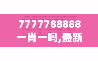 7777788888一肖一吗,最新分析解释落实_优选版.3.558