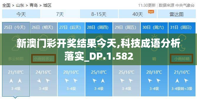 新澳门彩开奖结果今天,科技成语分析落实_DP.1.582