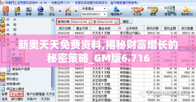 新奥天天免费资料,揭秘财富增长的秘密策略_GM版6.716