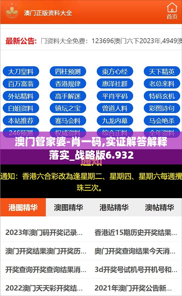 澳门管家婆-肖一码,实证解答解释落实_战略版6.932