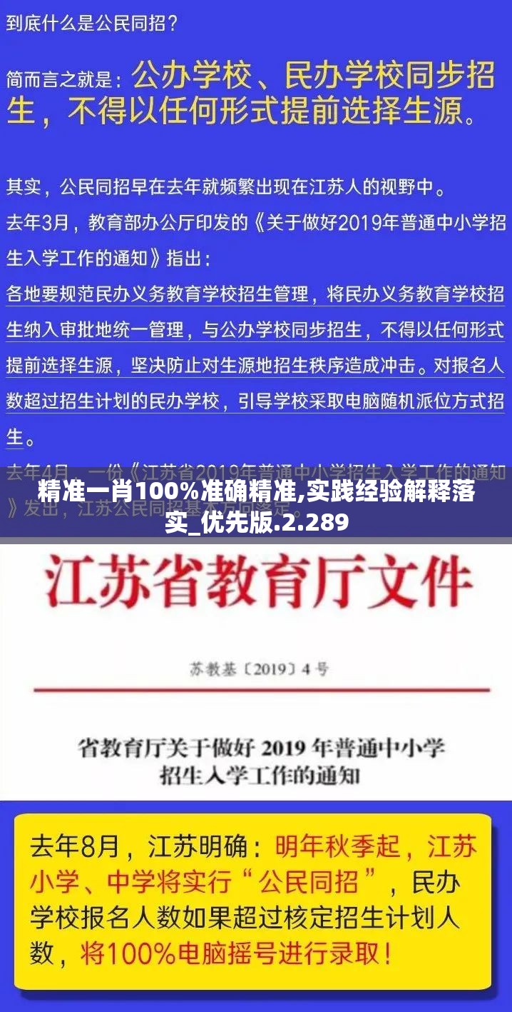 精准一肖100%准确精准,实践经验解释落实_优先版.2.289