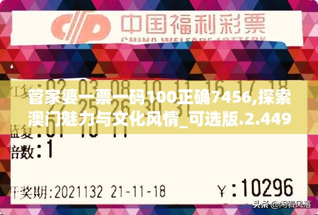 管家婆一票一码100正确7456,探索澳门魅力与文化风情_可选版.2.449