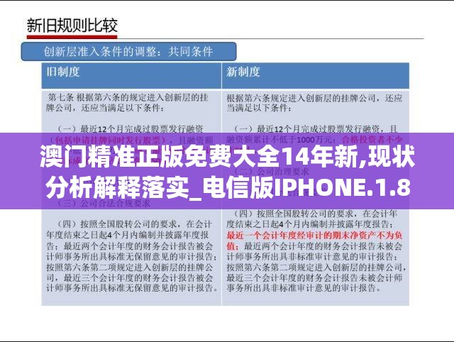 澳门精准正版免费大全14年新,现状分析解释落实_电信版IPHONE.1.850
