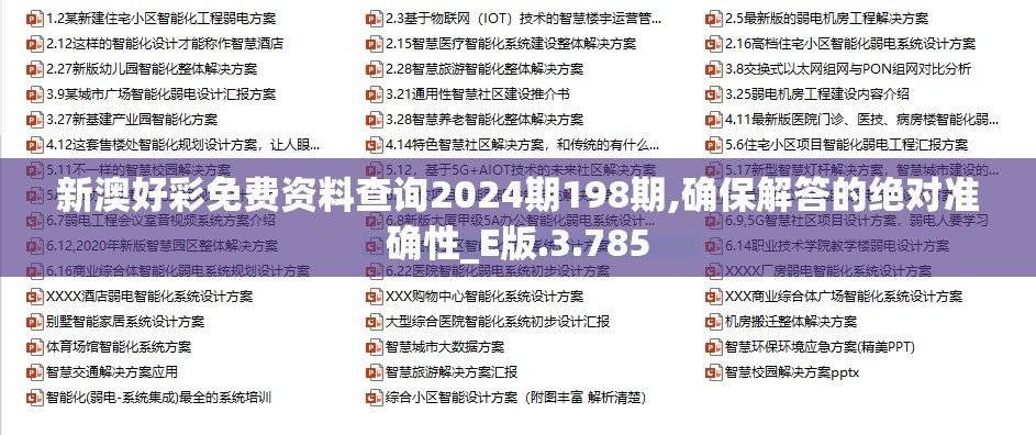 新澳好彩免费资料查询2024期198期,确保解答的绝对准确性_E版.3.785