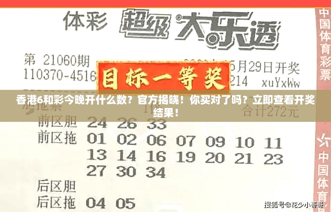 香港6和彩今晚开什么数？官方揭晓！你买对了吗？立即查看开奖结果！