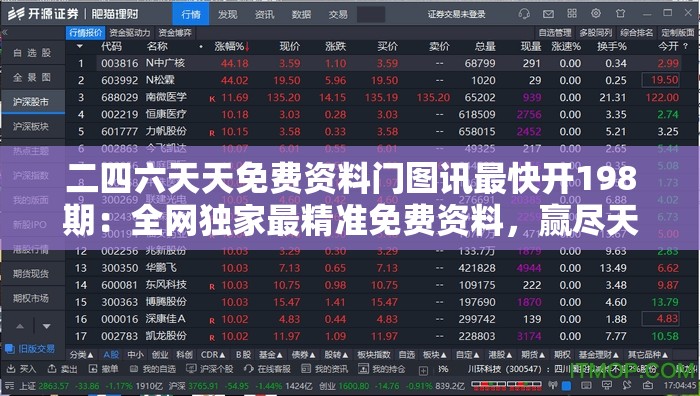 二四六天天免费资料门图讯最快开198期：全网独家最精准免费资料，赢尽天下!