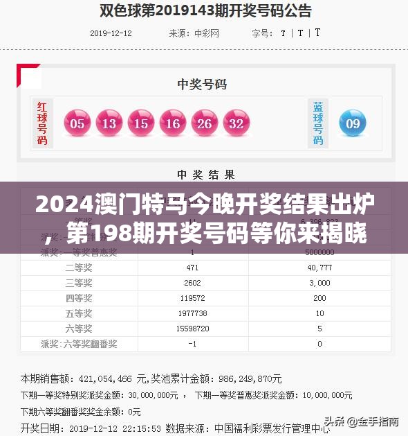 2024澳门特马今晚开奖结果出炉，第198期开奖号码等你来揭晓!
