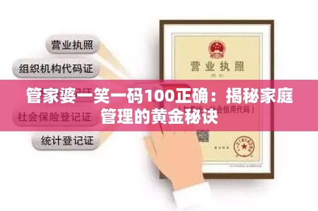 管家婆一笑一码100正确：揭秘家庭管理的黄金秘诀