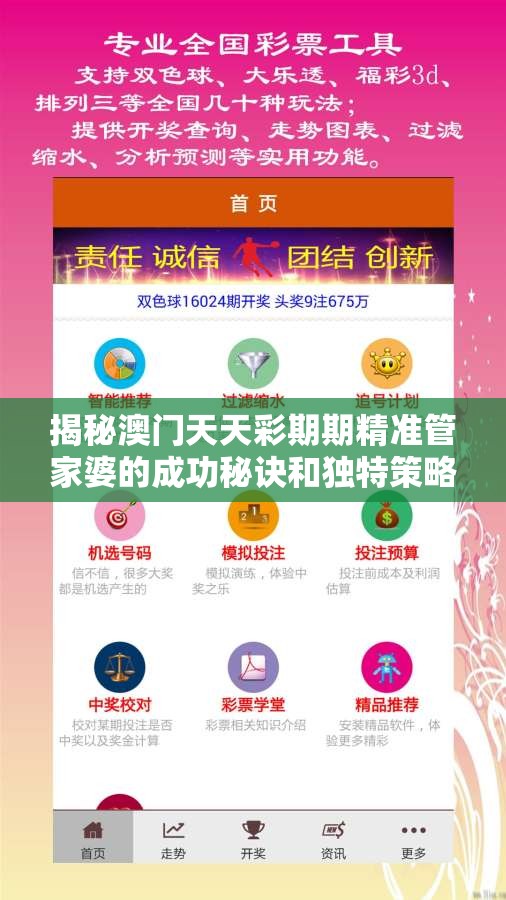 揭秘澳门天天彩期期精准管家婆的成功秘诀和独特策略