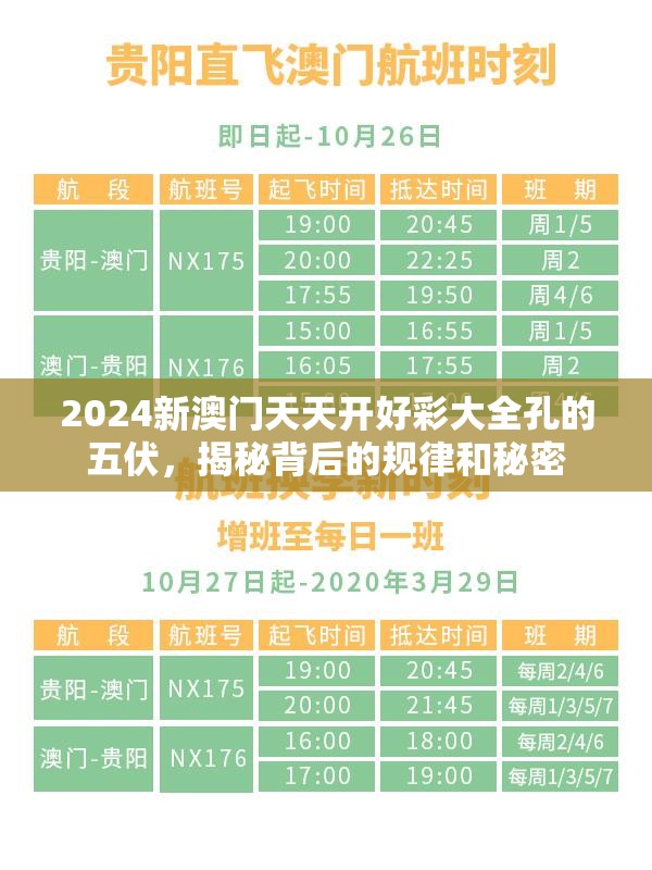 2024新澳门天天开好彩大全孔的五伏，揭秘背后的规律和秘密