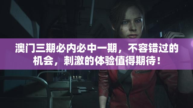 澳门三期必内必中一期，不容错过的机会，刺激的体验值得期待！