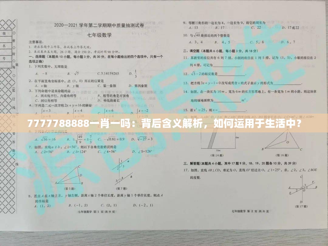7777788888一肖一吗：背后含义解析，如何运用于生活中？