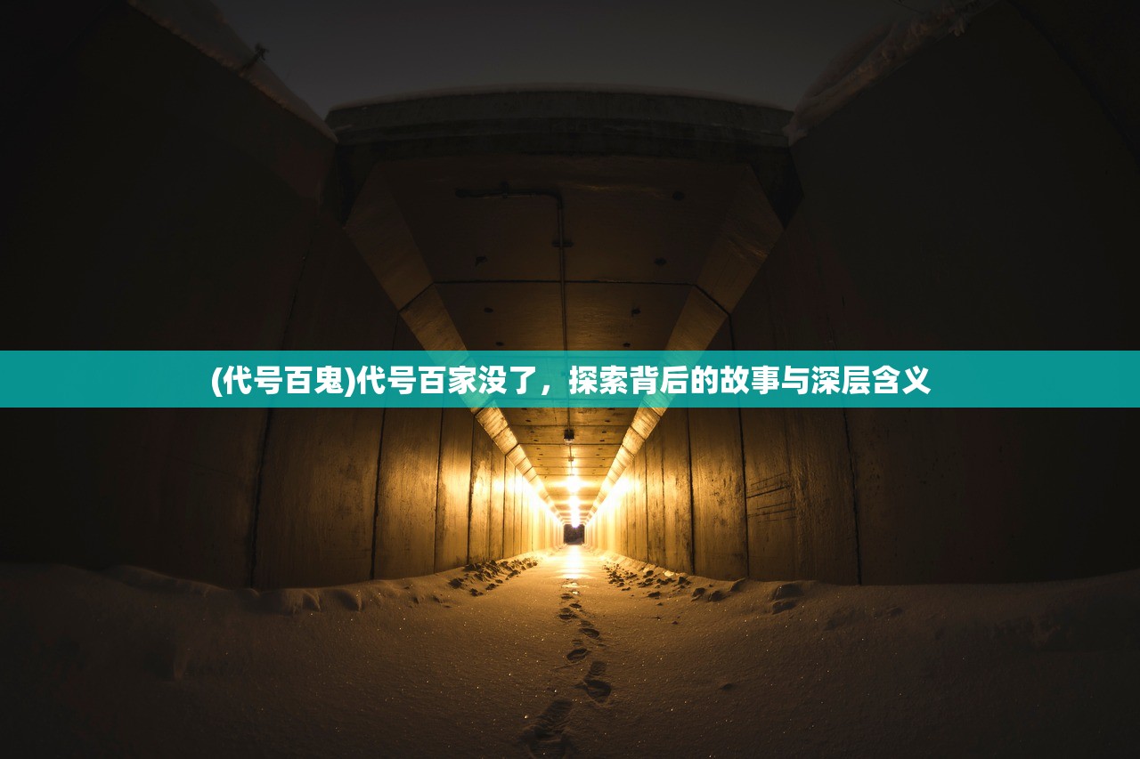 (代号百鬼)代号百家没了，探索背后的故事与深层含义