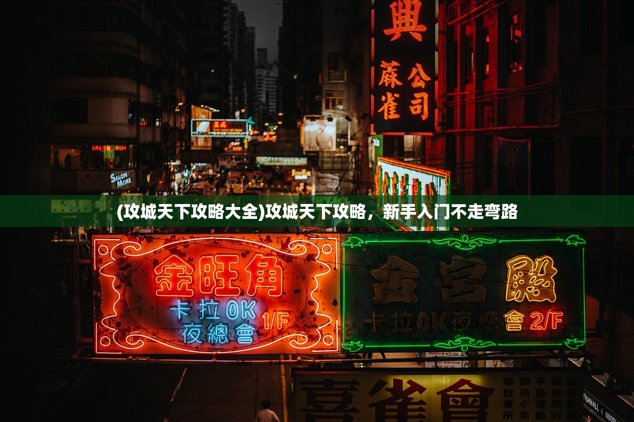 (攻城天下攻略大全)攻城天下攻略，新手入门不走弯路