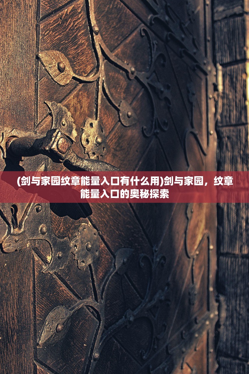 (剑与家园纹章能量入口有什么用)剑与家园，纹章能量入口的奥秘探索