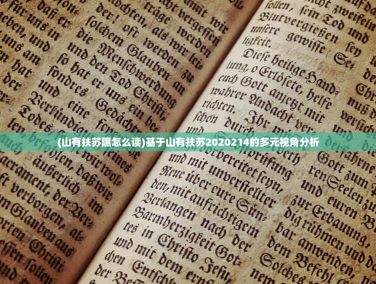 (山有扶苏隰怎么读)基于山有扶苏2020214的多元视角分析