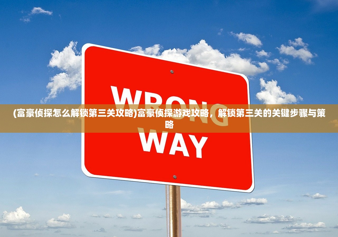 (富豪侦探怎么解锁第三关攻略)富豪侦探游戏攻略，解锁第三关的关键步骤与策略